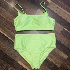 💕 NWOT Neon High Waisted 2 Piece Bikini